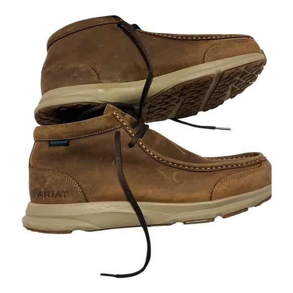 Ariat Spitfire Moc Toe 8.5 EEE Chukka Shoes Brown Leather 10038479 Waterproof - Picture 3 of 10